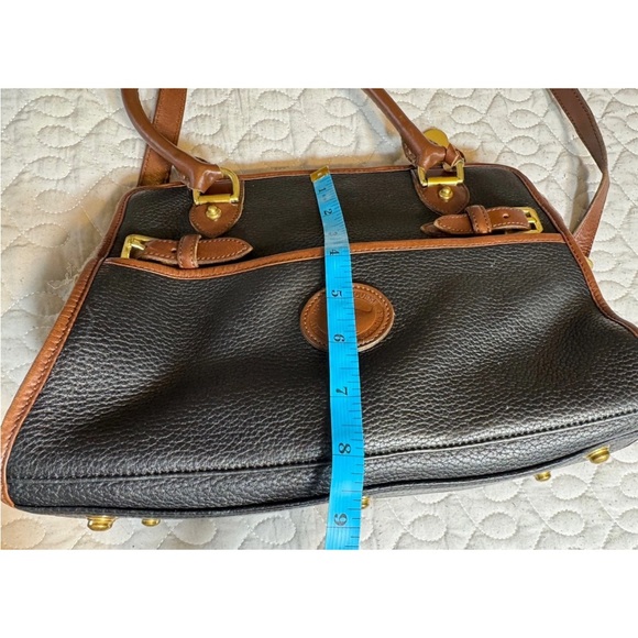 Dooney & Bourke Vintage Black/Brown Pebbled Leather Satchel/Buckle/Crossbody Bag - Picture 15 of 15